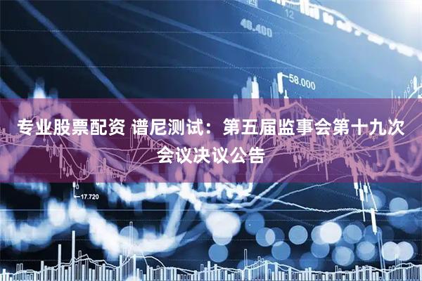 专业股票配资 谱尼测试：第五届监事会第十九次会议决议公告
